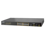 PLANET - FGSW-1816HPS - 16-Port 10/100TX 802.3at PoE + 2-Port Gigabit TP/SFP Combo Web Smart Ethernet Switch