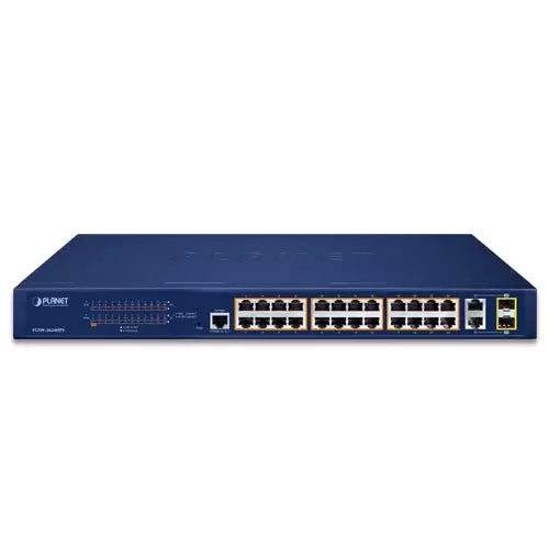 Planet - FGSW-2624HPS - 24-Port 10/100TX 802.3at PoE + 2-Port Gigabit TP/SFP Combo Managed Ethernet Switch