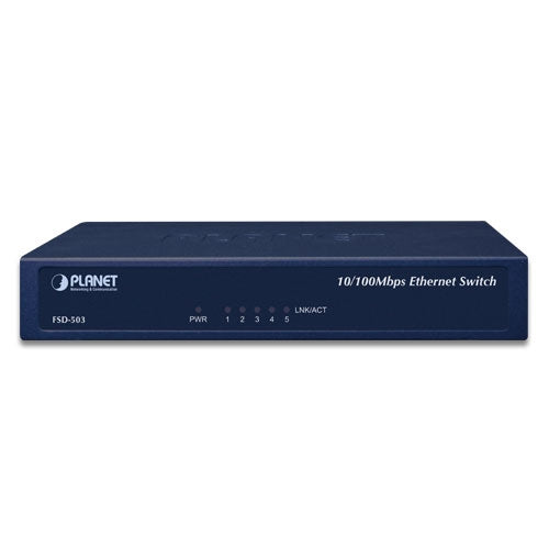 Planet - FSD-503 - 5-Port 10/100Mbps Fast Ethernet Switch, Metal