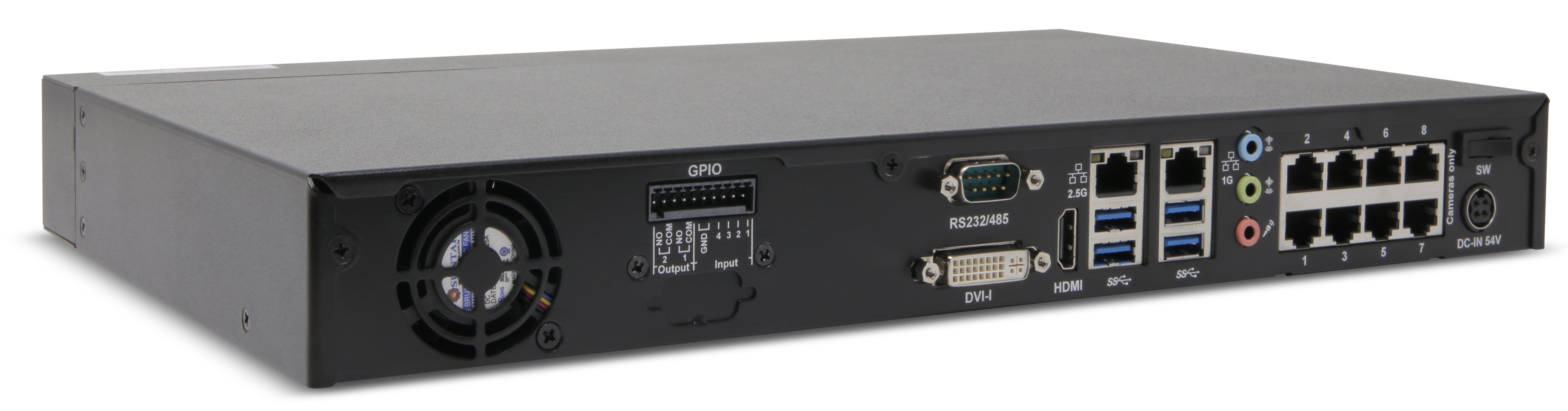 ExacqVision - IP08-12T-GPL - 12TB PoE+ G-Series IP Desktop NVR Linux with 8 IP Professional licenses (8 max)
