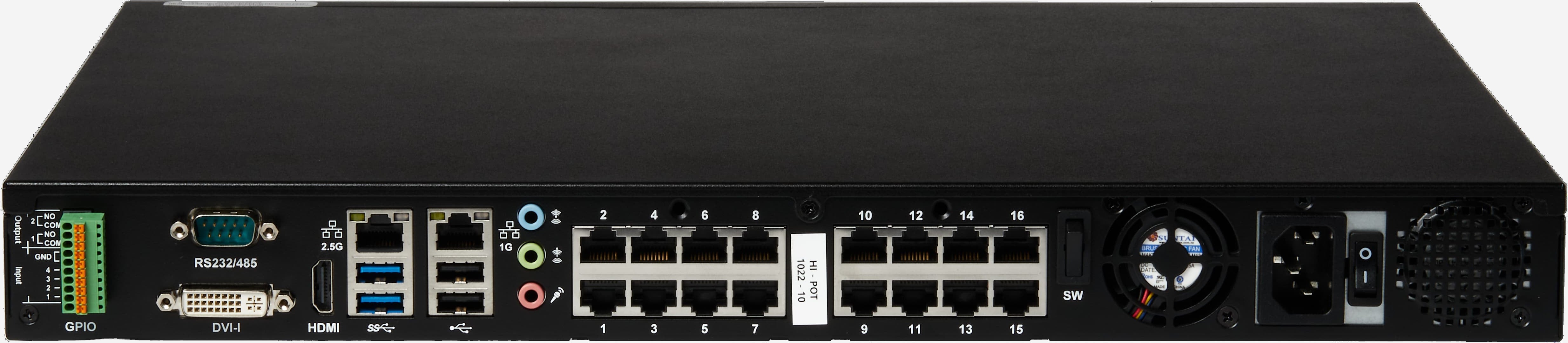 ExacqVision - IP04-06T-G2P16 - 6TB G-Series Desktop PoE Recorder with 16 PoE+ IP Camera Ports