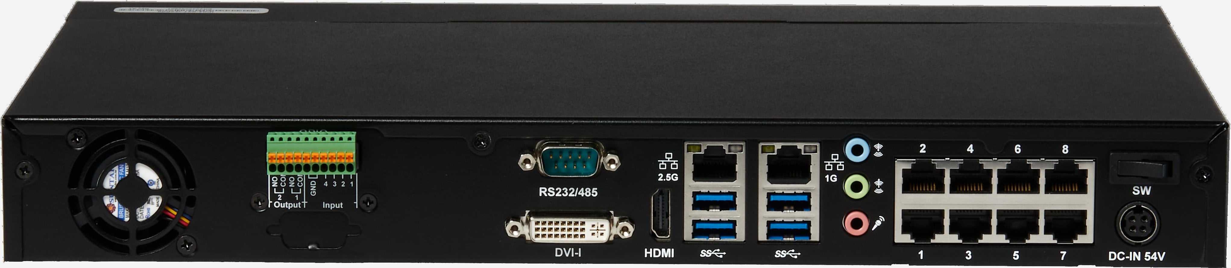 ExacqVision - IP04-06T-G2P08 - 6TB G-Series Desktop PoE Recorder with 8 PoE+ IP Camera Ports