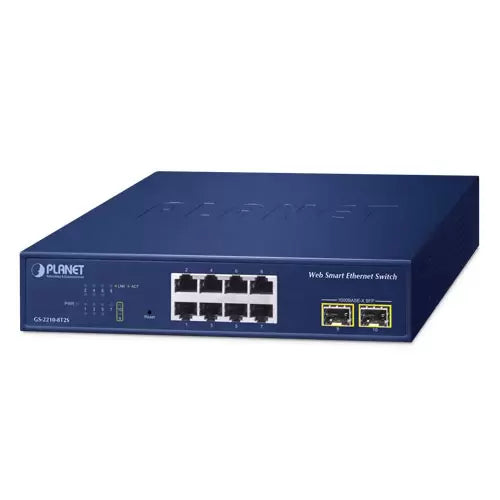Planet - GS-2210-8T2S - 8-Port 10/100/1000T + 2-Port 1000X SFP Web Smart Ethernet Switch
