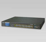 Planet - GS-5220-24UP4XV - L2+ 24-Port 10/100/1000T Ultra PoE + 4-Port 10G SFP+ Managed Switch with LCD Touch Screen (400W)