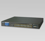 Planet - GS-5220-24UPL4XV - L2+ 24-Port 10/100/1000T Ultra PoE + 4-Port 10G SFP+ Managed Switch with LCD Touch Screen (600W)