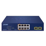 Planet - GSD-1022UP - 2-Port 10/100/1000T 802.3abt PoE + 4-Port 10/100/1000T 802.3at PoE + 2-Port 10/100/1000T + 2-Port 1000X SFP Desktop Switch