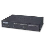 Planet - GSD-603F - 5-Port 10/100/1000T +1-Port 1000X SFP Gigabit Ethernet Switch , Metal (External Power)