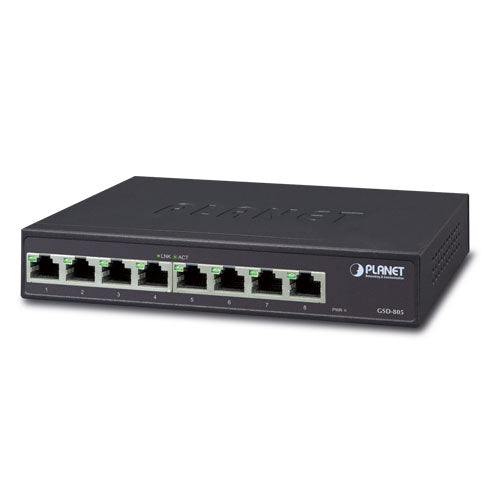 Planet - GSD-805 - 8-Port 1000Base-T Desktop Gigabit Ethernet Switch - Internal Power