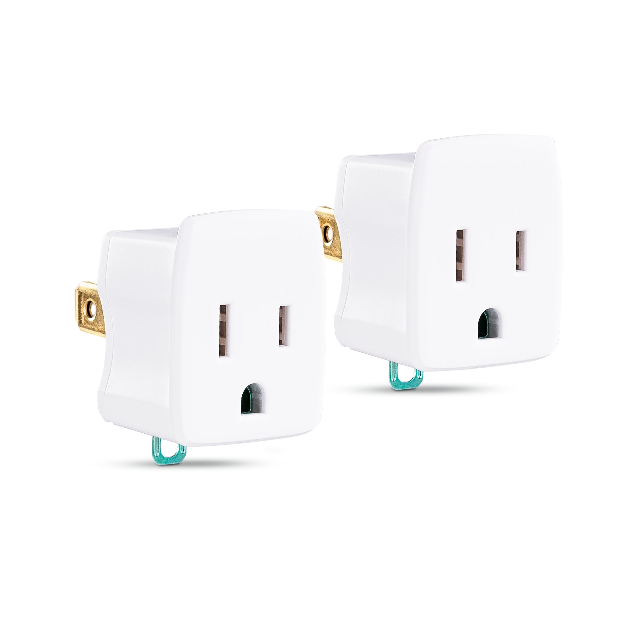 Cyber Power - GT1W2PK - Grounding Adapter (2-Pack). Fits three-prong plugs into two-prong plugs