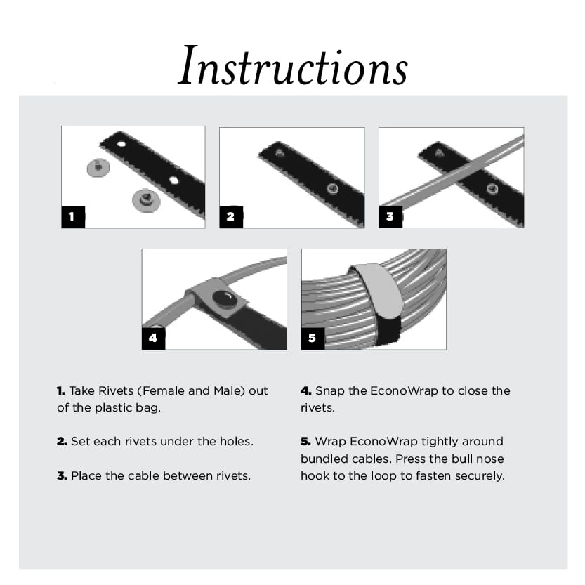 Rip-Tie - H-15-ESN - One Inch Wide EconoWrap with Snap-On, 1″ x 15″