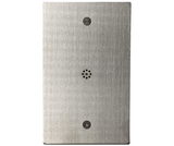 Hanwha - HNW-SS-806 - Line level wall mounted microphone. Anti-ligature and vandal-resistant design. 12 gauge stainless steel. Omni-Directional pickup with 12’ radius/24’ diameter. 12Vdc power required @20mA. 30Hz-15kHz. 2.2kΩ Output Impedance, 60dB 