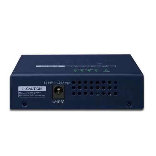 PLANET - HPOE-460 - 4-Port 802.3at 30W High Power over Ethernet Injector Hub - 120W External Power Adapter