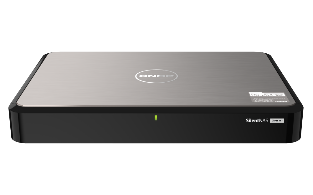 QNAP - HS-264-8G-US - QNAP HS-264 2-Drive Fanless NAS, Intel 4C/4T Processor, Burst up to 2.9 GHz, 8GB DDR4 RAM, 2 x 2.5