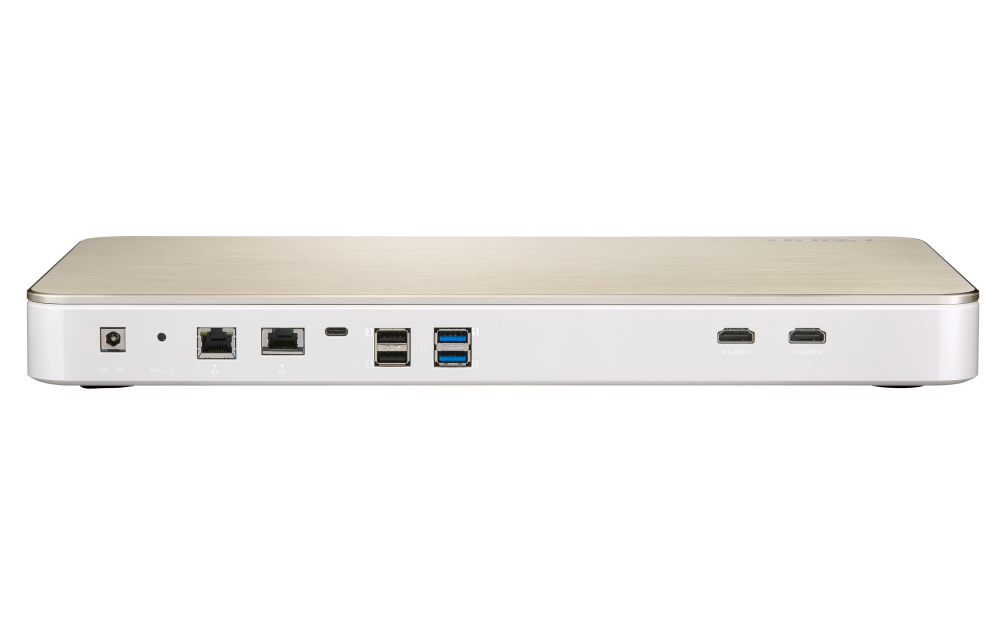 QNAP - HS-453DX-8G-US - QNAP HS-453DX 4-drive fanless NAS. Intel 4-core 1.5GHz, 8GB DDR4 RAM, 2 x 2.5