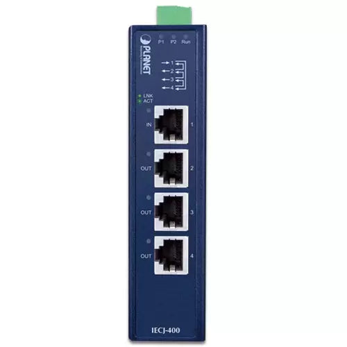 Planet - IECJ-400 - Industrial 4-Port EtherCAT Junction Slave (-40~75 degrees C)