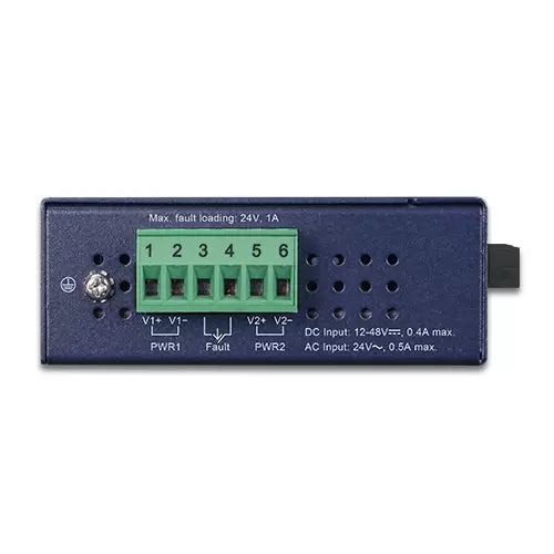 Planet - IFT-802TS15 - IP30 Slim type Industrial Fast Ethernet Media Converter SC SM-15KM (-40 to 75 degree C)