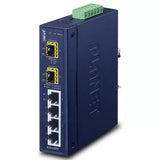 Planet - IGS-620TF - IP30 Industrial 4-Port 10/100/1000T + 2-Port 100/1000/2500X SFP Gigabit Switch