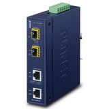 Planet - IGT-2205AT - IP30 Industrial 2-port 10/100/1000T to 2-port 100/1000/2500X SFP Media Converter(-40 to 75 degree C)