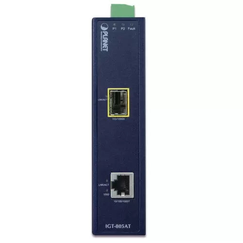 Planet - IGT-805AT - Industrial 10/100/1000BASE-T to 100/1000BASE-X SFP Media Converter (-40~75C)