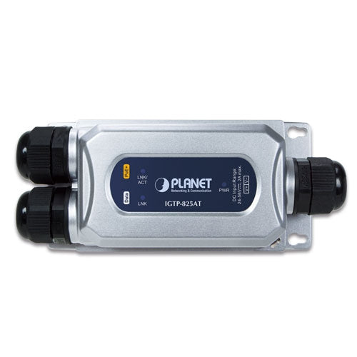 Planet - IGTP-825AT - IP67-rated Industrial 1000BASE-X SFP to 10/100/1000T 802.3at PoE+ Media Converter (24~56V power boost, -40~75 degrees C)