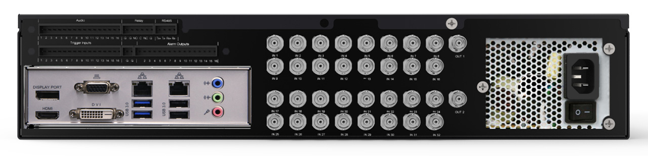 ExacqVision - 1608-04T-R2A - 4TB A-Series Hybrid 2U Recorder Professional Win10 With 8 IP Cameras Licenses and 16 Analog