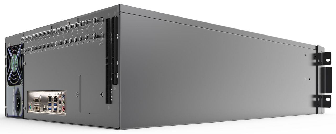 ExacqVision - 3208-64T-R4AL - 64TB A-Series Hybrid 4U Recorder Professional Linux With 8 IP Cameras Licenses and 32 Analog