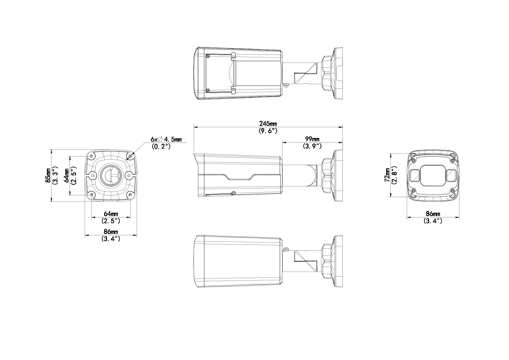 UNV - IPC2322SB-HDZK-PI-I0 - UNV 2MP 60FPS  LightHunter P-Iris IR Network Bullet Camera