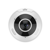 Uniview - IPC815SB-ADF14K-I0 - 5MP Network IR Fisheye Dome Camera (1.4mm, 10m IR, SD Slot, PoE, RJ45, Omnidirectional MicroPhone, Full Cable)