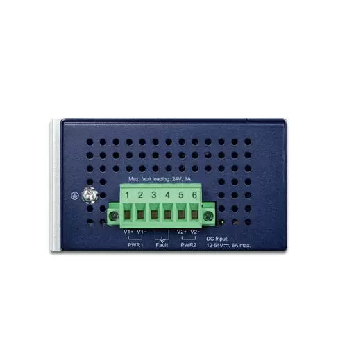 Planet - IPOE-470-12V - IP30 Industrial 4-port 10/100/1000T 95W 802.3bt PoE++ Injector Hub w/ 12V Booster (240 Watts PoE budget, PoE Usage LED, BT/Legacy DIP switch, -40~75 degrees C, dual 12V~54V DC power boost)