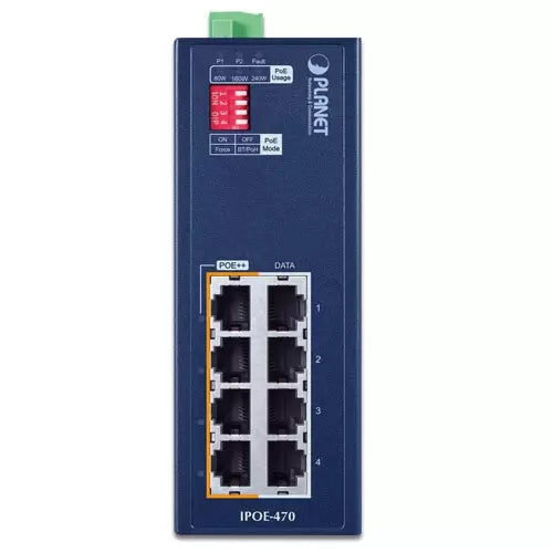 PLANET - IPOE-470 - Industrial 4-port 10/100/1000T 802.3bt PoE++ Injector Hub