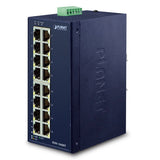 Planet - ISW-1600T - IP30 Industrial 16-Port 10/100TX Ethernet Switch (-40~75 C)