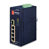 Planet - ISW-514PTF - IP40 4-Port 10/100TX 802.3at PoE + 1-Port 100FX SFP Industrial Fast Ethernet Switch