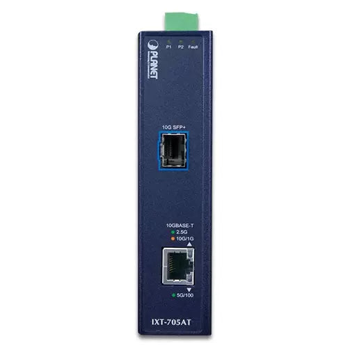 PLANET - IXT-705AT - Industrial 10G/5G/2.5G/1G/100M Copper to 10GBASE-X SFP+ Media Converter