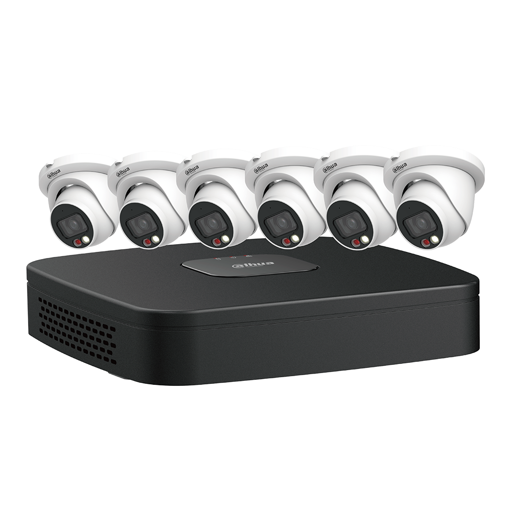 Dahua - N484E62C - IP Kit: 8-CH NVR + 6 x 4MP, VU-MORE Night Color Eyeball Cameras