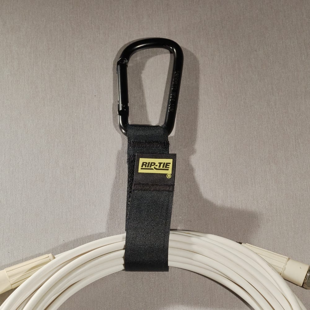 Rip-Tie - J-B9-C - One Inch Wide CableCarrier with Black Carabiner, 1″ x 9″