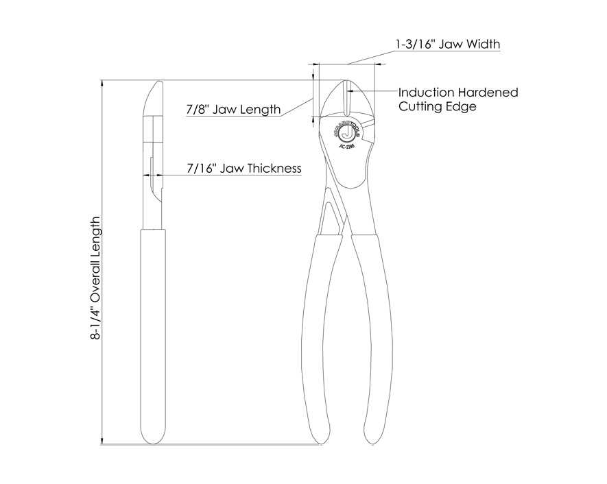 Jonard Tools - JIC-2288 - Plier, Diagonal, Cutter, 8