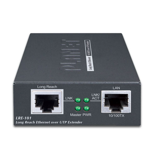 PLANET - LRE-101 - 1-Port 10/100TX Ethernet over UTP Long Reach Ethernet Extender (Up to 800 meters UTP cable/1200 meters phone wire, Master/Slave mode DIP switch)