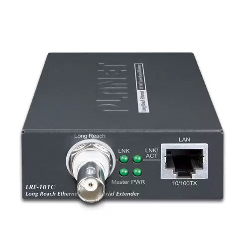 Planet - LRE-101C - 1-Port 10/100TX Ethernet over Coaxial Long Reach Ethernet Extender(Up to 2000 meters coaxial cable, Master/Slave mode DIP switch)