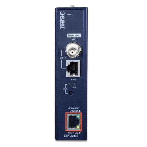 Planet - LRP-201-KIT - Industrial 1-Port 10/100/1000T Ultra PoE + 1-Port Coax/UTP Long Reach PoE Kit (LRP-201ET + LRP-201HT)