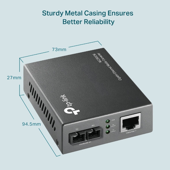 TP-Link - MC200CM - MC200CM 2PORT 10/100/1000 RJ45/PERP SC UP TO 550M MODULE SWITCHING AC