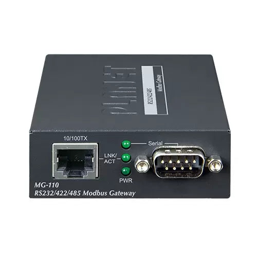 PLANET - MG-110 - 1-Port RS232/422/485 Modbus Gateway (1-Port 10/100BASE-TX, -10 to 60 C, Modbus RTU/ASCII, Master/Slave)