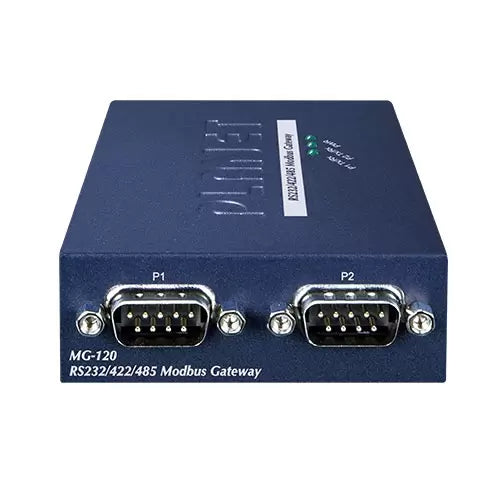 PLANET - MG-120 - 2-Port RS232/422/485 Modbus Gateway (1-Port 10/100BASE-TX, -10 to 60 C, Modbus RTU/ASCII, Master/Slave)