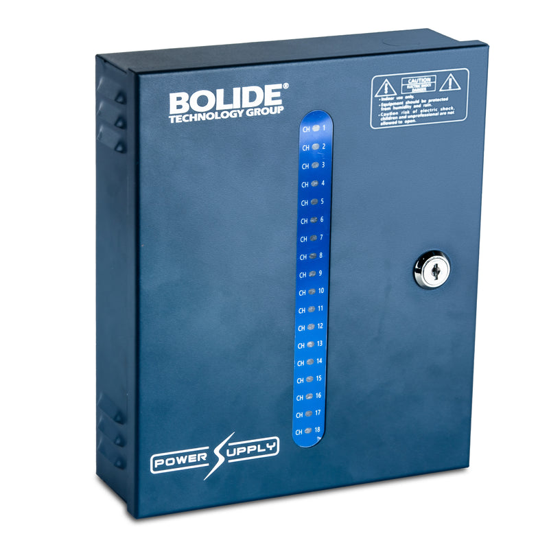 BOLIDE - BP0050/18-10 - 12VDC Regulated Power Supply.  18 Output, 10 Amp, 4pc per case