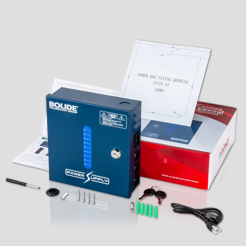 BOLIDE - BP0050/9-5 - 12VDC Regulated Power Supply.  9 Output, 5 Amp, 4pc per case