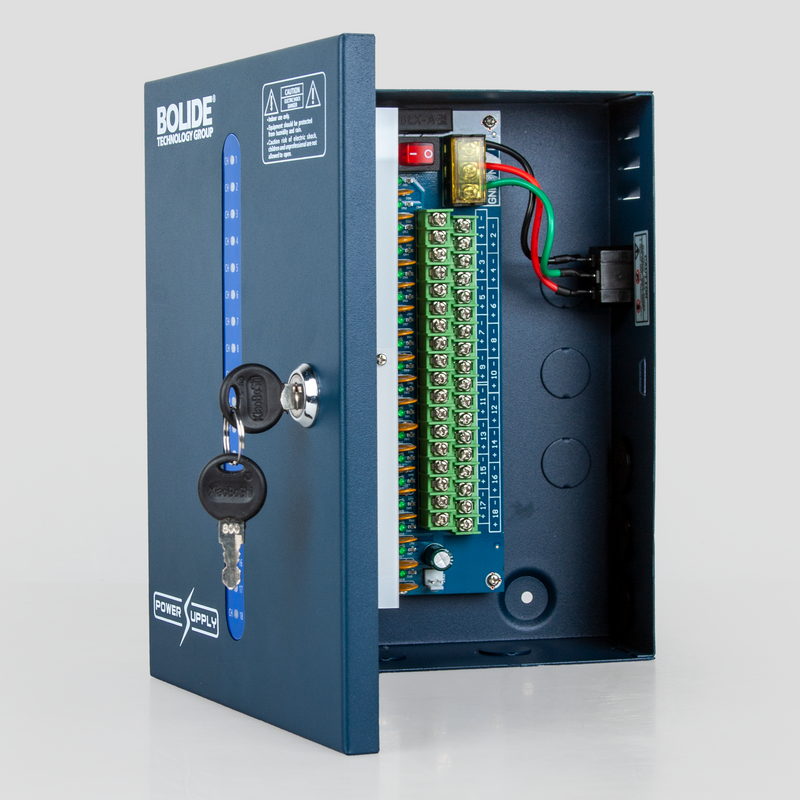 BOLIDE - BP0050/18-20 - 12VDC Regulated Power Supply. 18 Output, 20 Amp, 4pc per case