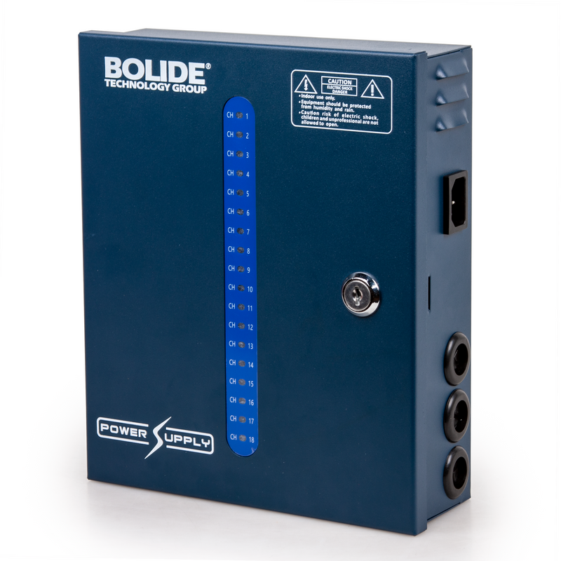 BOLIDE - BP0050/18-10 - 12VDC Regulated Power Supply.  18 Output, 10 Amp, 4pc per case