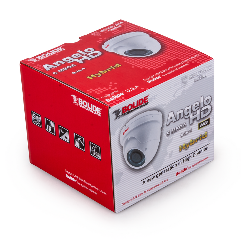 BOLIDE - BC1509IRODVA/AHNW - 5.0MP / 4.0MP / 2.0MP 9-in-1  AHD / TVI / CVI / Analog Eyeball Camera, 1/2.7 CMOS, 2.8mm to 12mm Varifocal Lens, IR Up to 100 ft., Control Over Coax, OSD, Quickswitch, 12VDC, White