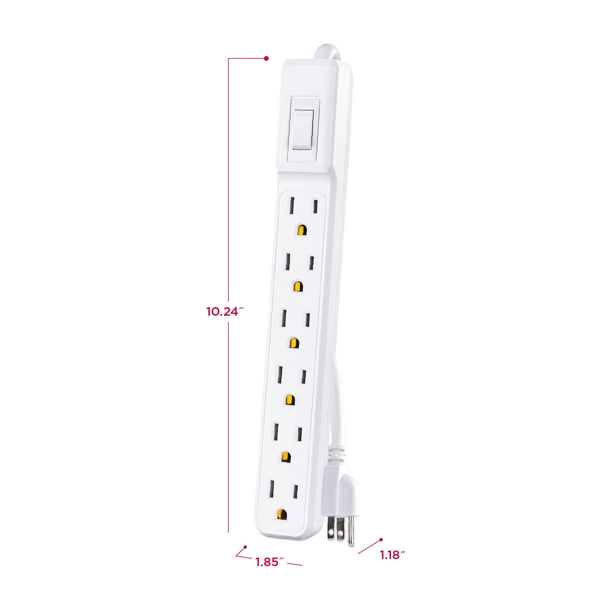 Cyber Power - MP1044NN - Power Strip 2-Pack 6 outlets per strip, 2' cord