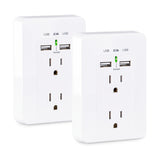 Cyber Power - MP18HO007 - 2-outlet, Wall-Tap with 2 USB Charging ports 2.1A (Shared), White