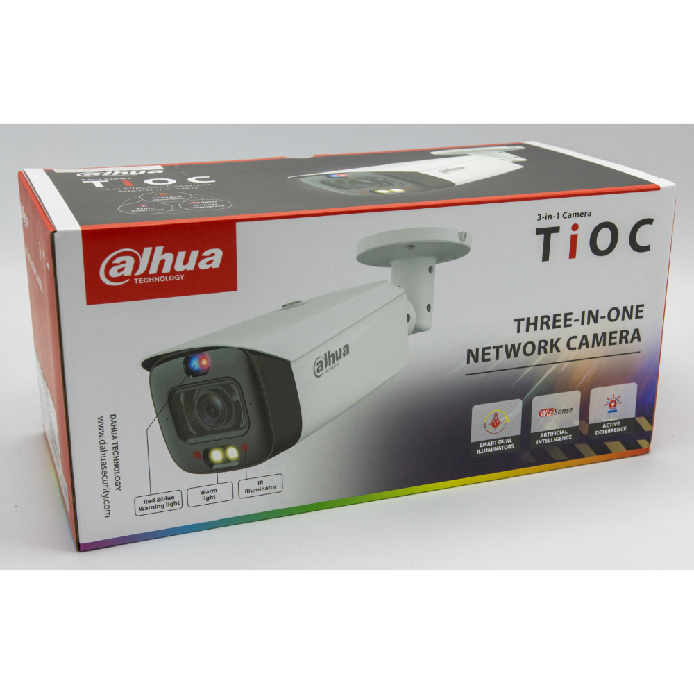 Dahua - N43BX8Z - 4MP TiOC Bullet Vari-focal, White-light LEDs, Enhanced Starlight, Flashing Lights